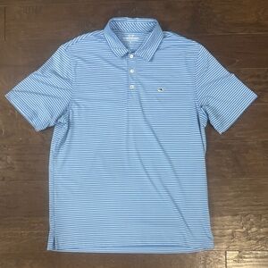 Vineyard Vines Men's Light Blue Striped Polo Size Large Great Condition!